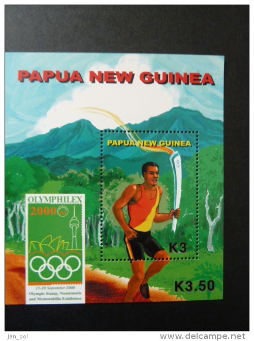 FEUILLET  "PAPOUASIE NOUVELLE GUINEE " J.O. SYDNEY 2000 - Olymphilex - - Summer 2000: Sydney