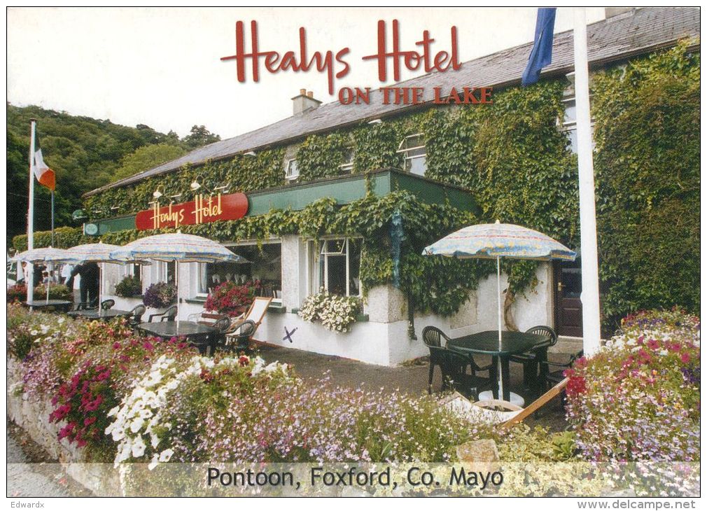 Healys Hotel, Pontoon, Foxford, Co Mayo, Ireland Eire Postcard Used Posted To UK 2005 Gb Stamp - Mayo