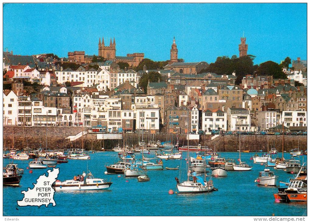 St Peter Port, Guernsey Postcard Used Posted To UK 1991 Stamp - Guernsey