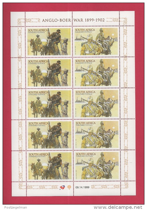 SOUTH AFRICA,  1999 ,  Full Sheet  Of 10 Stamps , Anglo-Boer War, Sa1247-1248, F-3809 - Neufs