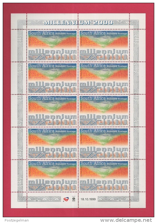 SOUTH AFRICA,  2000 ,  Full Sheet  Of 10 Stamps , Millenium, Sa1251, F-3810 - Nuevos