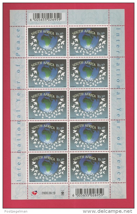 SOUTH AFRICA,  2000 ,  Full Sheet  Of 10 Stamps , Year Of Peace, Sa1285, F-3813 - Ongebruikt