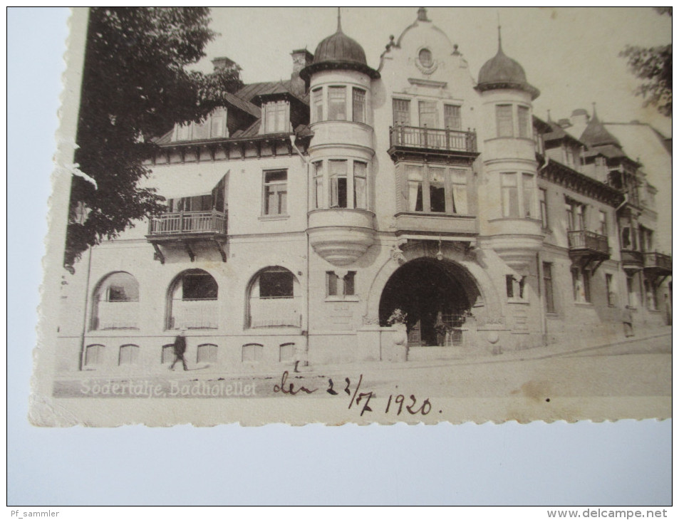 Postkarte 1920 Södertälje, Badhotellet. Gesendet Nach Post Lokberg. Calegi Vykortslager 488 - Schweden