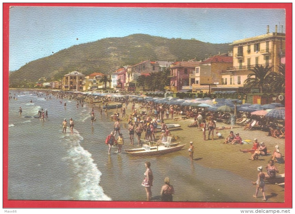 CARTOLINA VG ITALIA - ALASSIO (SV) - Spiaggia Di Ponente - 10 X 15 - ANNULLO ALASSIO 1959 - Altri & Non Classificati