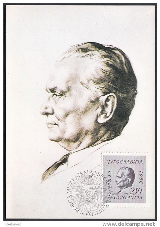 Yugoslavia 1980, Maximum Card "Josip Broz Tito", Ref.bbzg - Maximumkarten