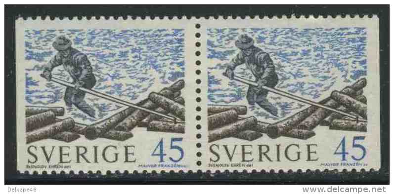 Sweden Sverige 1970 Mi 666 Dl/Dr ** Floting Logs In The Drift / Flößer Bei Der Trift / Boomstammen In Rivier - Andere(Zee)