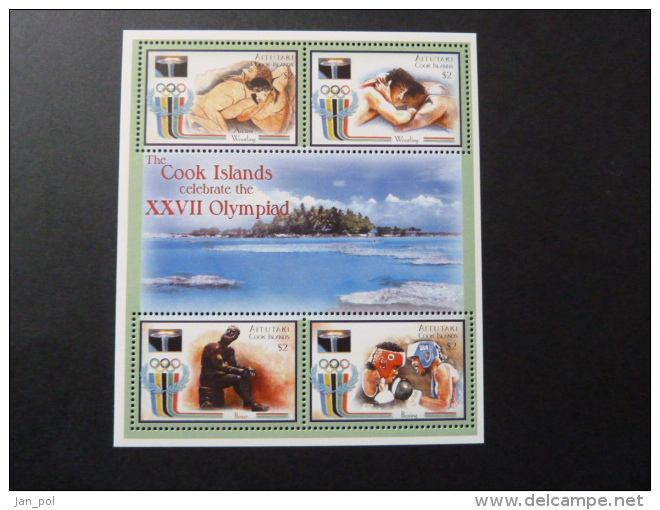 FEUILLET  "COOK ISLANDS AITUTAKI " J.O. SYDNEY 2000 - - Verano 2000: Sydney