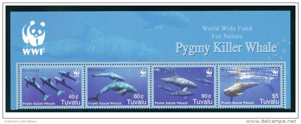 (WWF-391) W.W.F. Tuvalu Whale MNH Stamps With Top Margin 2006 - Unused Stamps