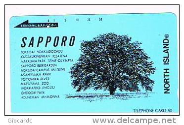 GIAPPONE  (JAPAN) - NTT (TAMURA)  -  CODE 110-015 SAPPORO, NORTH ISLAND: TREE  -  USED - RIF. 8684 - Japan