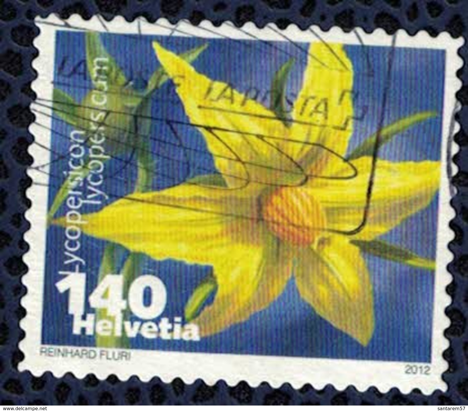 SUISSE Oblitération Thématique Used Stamp Lycopersicum Légumes En Fleur Tomate 2012 WNS N° CH010.12 - Oblitérés
