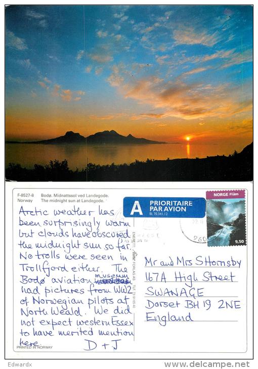 Landegode Bodo Midnight Sun, Norway Postcard Posted 2005 Stamp - Norvège