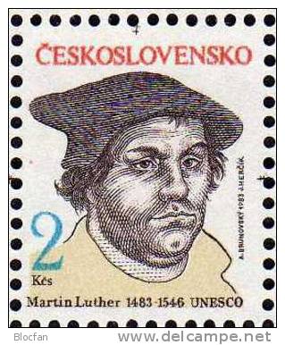 Expo Nordposta 1983 Hamburg CSSR 2701+Block 56 ** 10€ Martin Luther Hoja Philatelics Bloc Waps Sheet Bf Tschechoslowakei - Blocks & Sheetlets