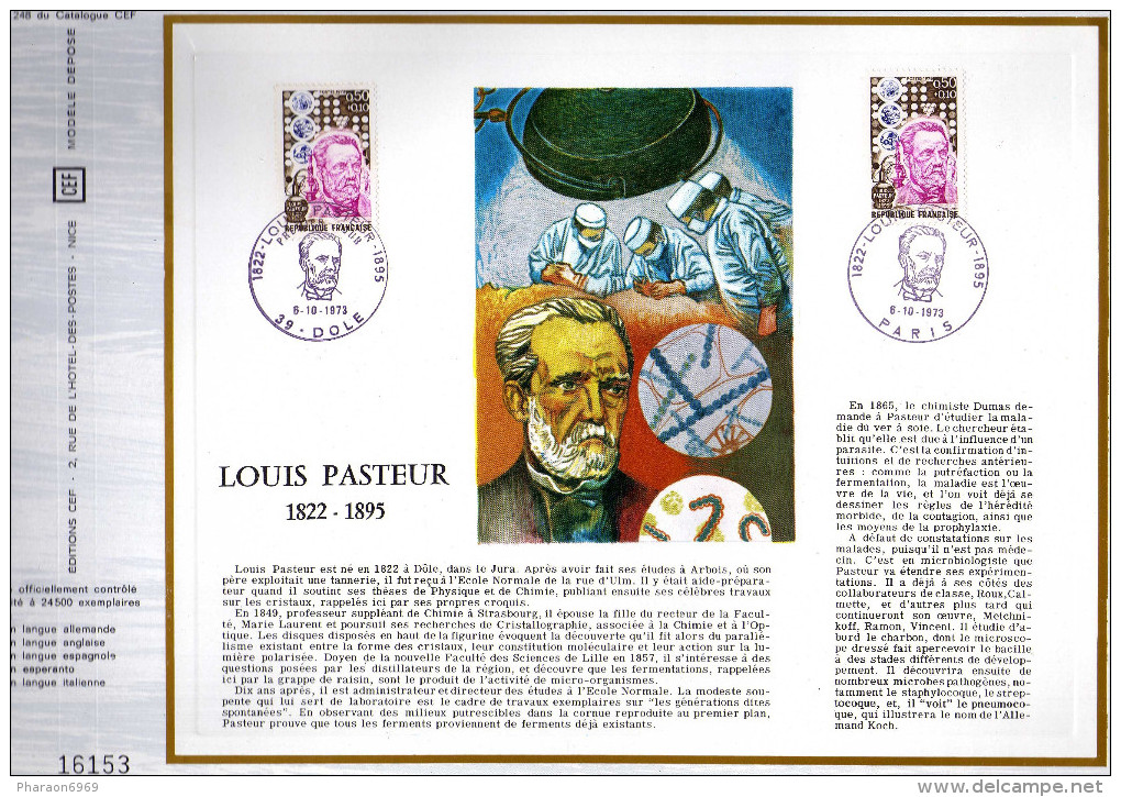 Feuillet Tirage Limité CEF 248 Soie Louis Pasteur - Louis Pasteur