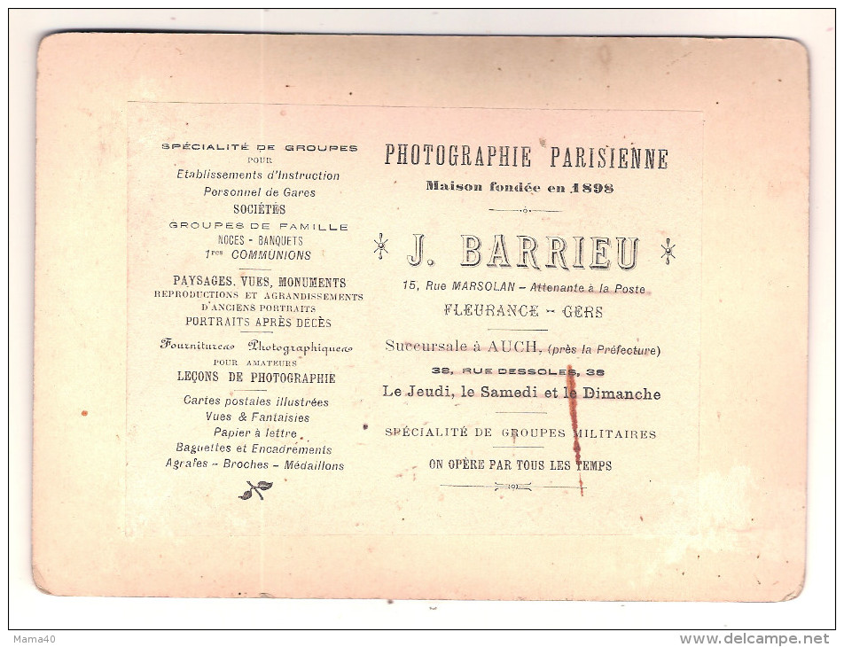 32 - FLEURANCE - GRAND CDV - J. BARRIEU - FEMME - POST MORTEM - - Personas Anónimos