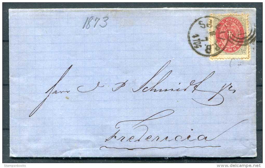 1873 Denmark 4 Sk Railway Cover - Fredericia - Cartas & Documentos