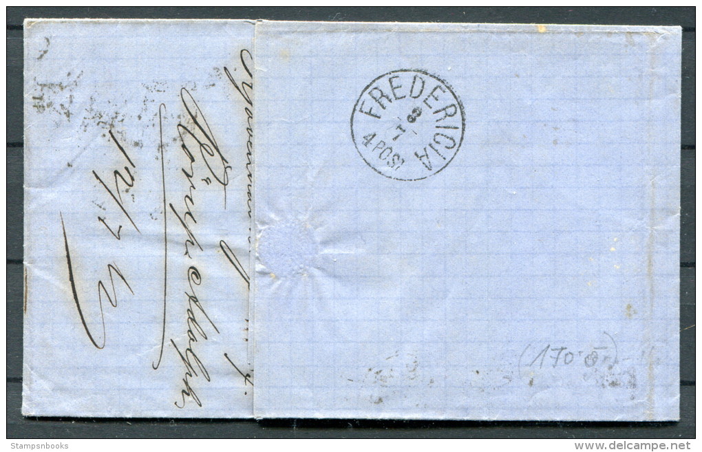 1873 Denmark 4 Sk Railway Cover - Fredericia - Cartas & Documentos