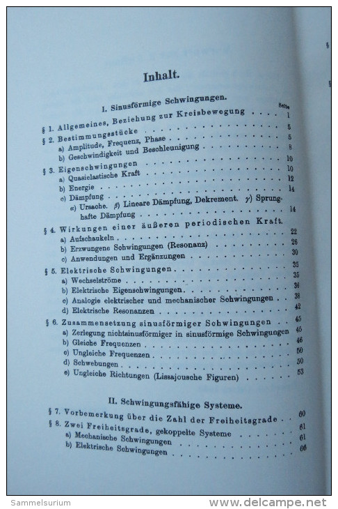 Dr. H. Barkhausen "Einführung In Die Schwingungslehre" Anwendungen Auf Mechanische Und Elektrische Schwingungen, 1940 - Technical