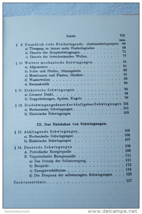 Dr. H. Barkhausen "Einführung In Die Schwingungslehre" Anwendungen Auf Mechanische Und Elektrische Schwingungen, 1940 - Técnico