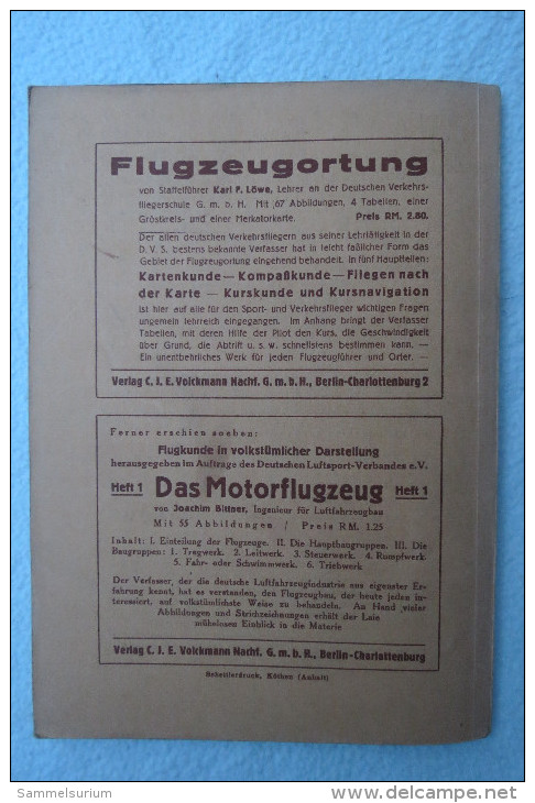 Dipl.-Ing. E.Pfister "Der Bau Des Flugzeuges" Teil 1: Allgemeiner Aufbau Und Die Tragflügel, Von 1934 - Técnico