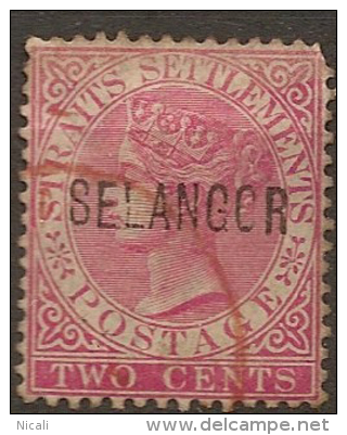 SELANGOR 1885 2c QV Inverted Wmk SG 31w U #BN393 - Selangor