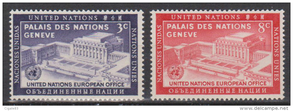 Nations-Unies (New York) N° 31 - 32 *** Palais Des Nations GENEVE - 1954 - Ongebruikt