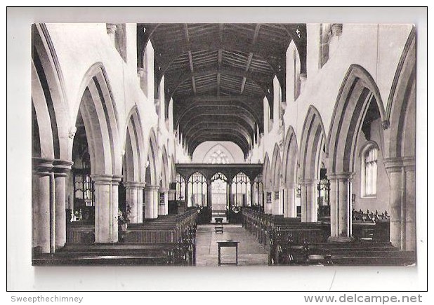 RP St Mary's PARISH Church INTERIOR Baldock Hertfordshire OLD UNUSED Postcard BY DONALD BRUNT - Hertfordshire