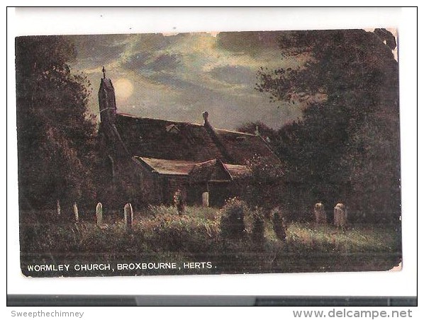 Wormley Church Nr BROXBOURNE HERTS USED 1910 POSTCARD - Hertfordshire