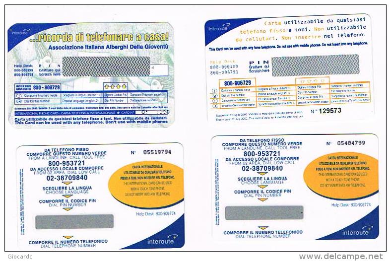 ITALIA (ITALY) - INTEROUTE  (REMOTE)  - LOT OF 4 DIFFERENT  - MINT  -  RIF. 8701 - [2] Handy-, Prepaid- Und Aufladkarten