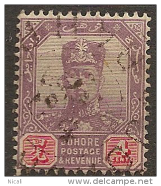 JOHORE 1904 4c Sultan SG 64 U #BN342 - Johore