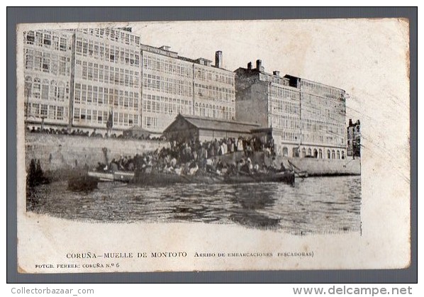 Coru&ntilde;a Muelle De Montoto Tarjeta Postal Ferrer Ed. Postcard Ca 1900 Original Postcard Cpa Ak (W4_168) - La Coruña