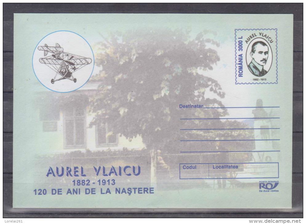 CARTE POSTALA -  120 Ani De La Nasterea Lui Aurel Vlaicu - Cartas & Documentos