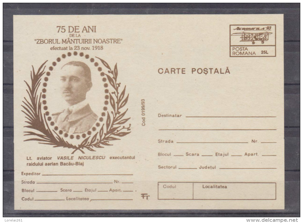 CARTE POSTALA -  Pionieri Ai Aviatiei Romane / Lt. Aviator VASILE NICULESCU - Briefe U. Dokumente