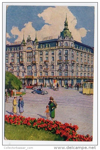 Fahrig's Hotel Bristol Frankfurt Publicitaria Tarjeta Postal Postcard Ca 1920 Original Postcard Cpa Ak (W4_187) - Hotels & Gaststätten