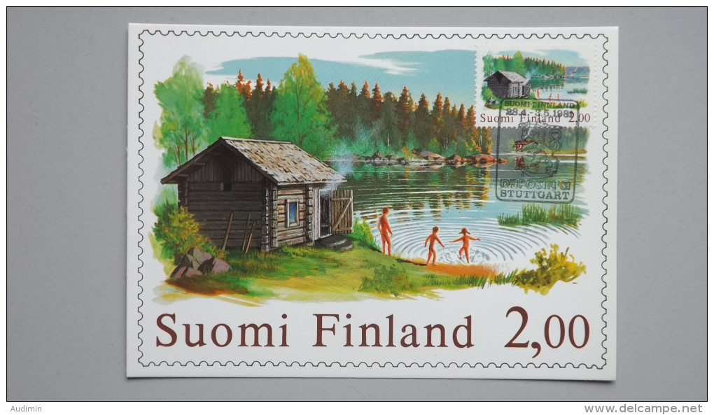 Finnland 810y Yt 775 Fa 813, Maximumkarte MK/CM, SST NAPOSTA ´81, Sauna An Binnensee - Maximum Cards & Covers