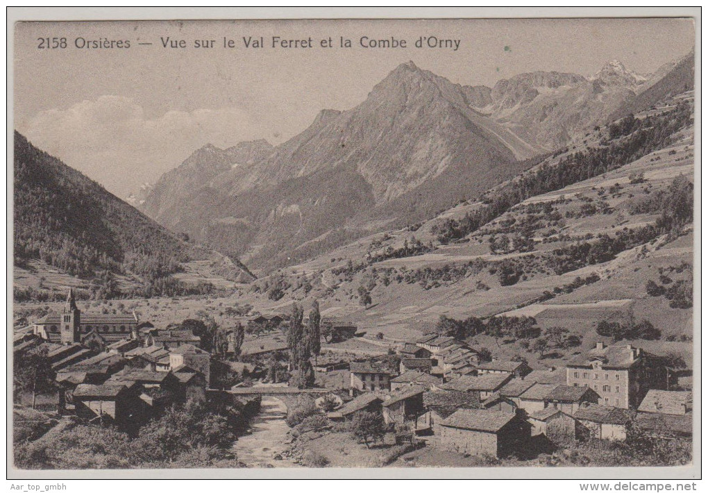 VS ORSIERES 1913-VIII-9 Orsières Vue Sur Le Val Ferret Phototypie NE - Orsières