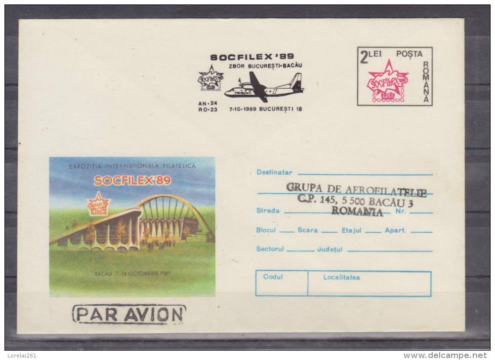 CARTE POSTALA -  Zbor Bucuresti - Bacau   Stampila Speciala - Covers & Documents