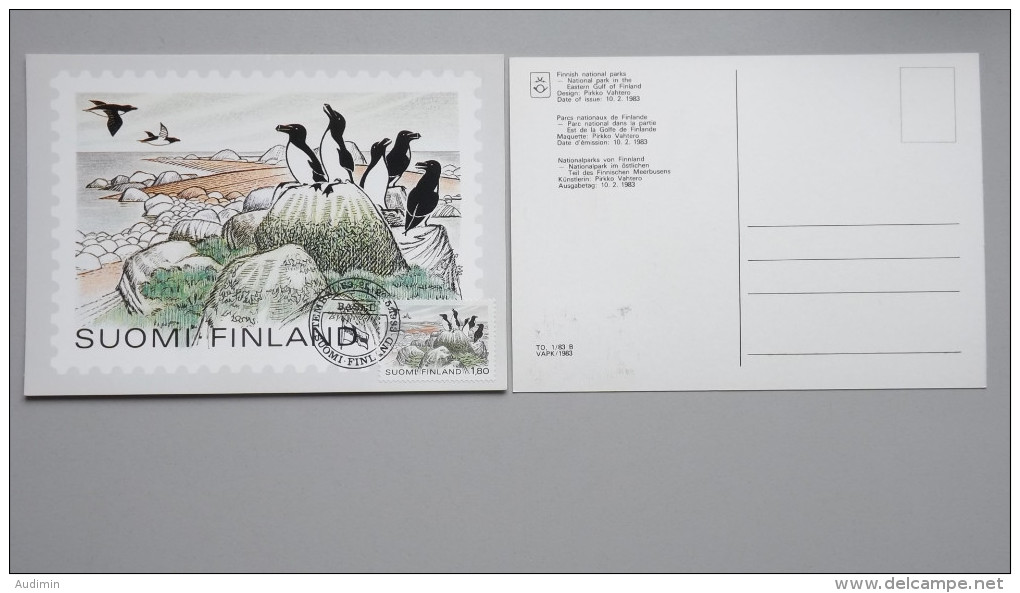 Finnland 920y Yt 884 Fa 922 Maximumkarte MK/CM, SST TEMBAL ´83, Tordalken Im Nationalpark Östl. Finnischer Meerbusen - Maximum Cards & Covers