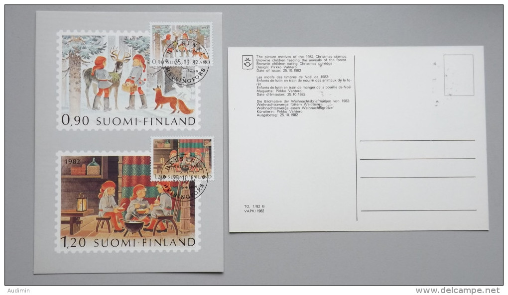 Finnland 916/7 Yt 880/1 Sc 673/4 Fa 918/9 Maximumkarte MK/CM, ESST, Weihnachten 1982 - Maximum Cards & Covers