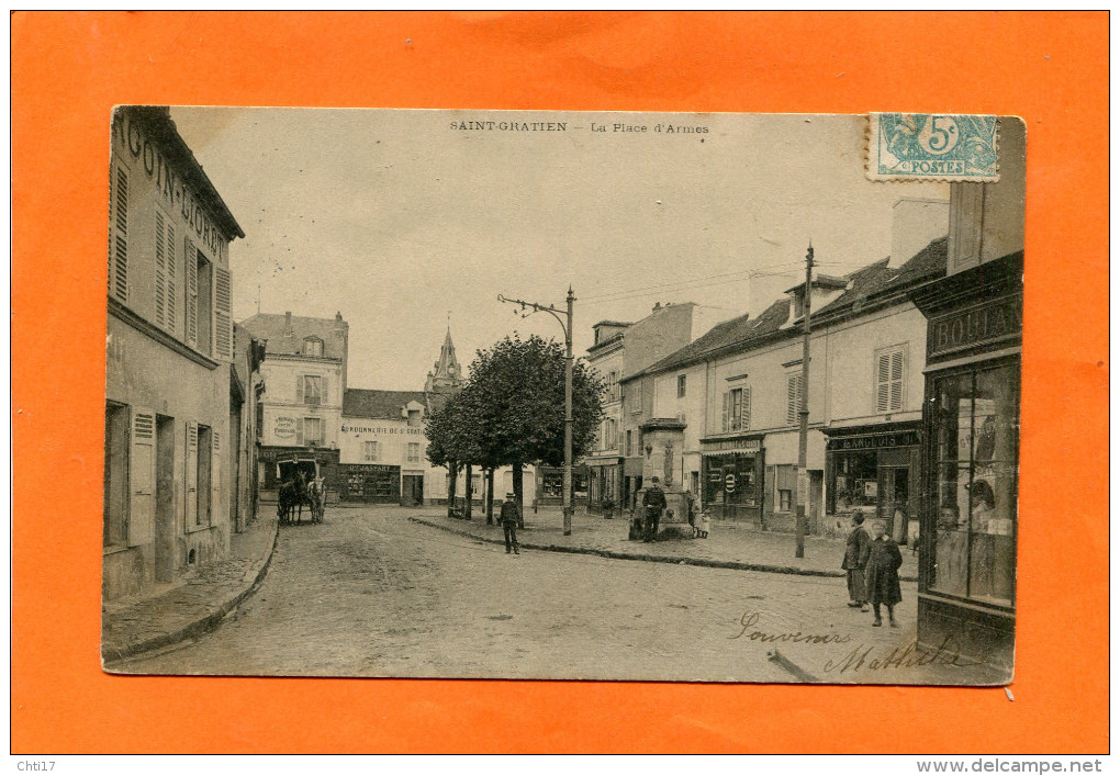 SAINT GRATIEN  1905  LA PLACE D ARMES    CIRC OUI - Saint Gratien