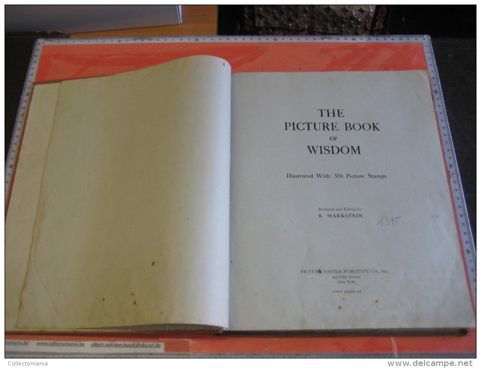 336 different in 1 album printed 1915 MARKSTEIN dogs , aviation, dinos, cows races, chickensTHE PICTURE BOOK OF WISDOM