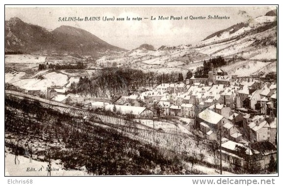 Vr 16 Carte Postale  Salins Les Bains Sous La Neige - Le Mt Poupébet Quartier Sud - Sonstige & Ohne Zuordnung