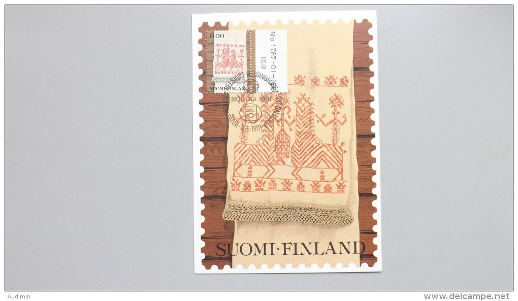 Finnland 862 Yt 826, SG 898 Fa 865 Maximumkarte MK/CM, SST NORDIA´81, 8.5.81 Mit TAB, „Käspaikka“ - Maximum Cards & Covers