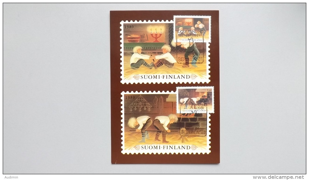 Finnland 874/5 Yt 838/9, SG 909/0 Fa 876/7  Maximumkarte MK/CM, SST BEPHILA '81, Weihnachten - Maximum Cards & Covers