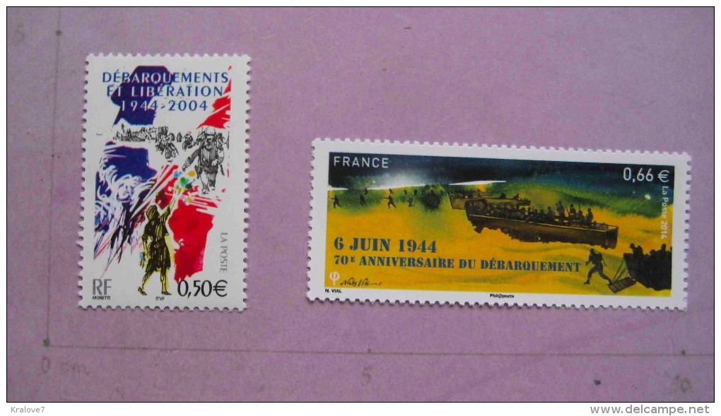 FRANCE 2004-2014 NEUF 2 TIMBRE ANNIVERSAIRE DEBARQUEMENT NORMANDIE FRANCE MNH NORMANDY LANDING - Ongebruikt