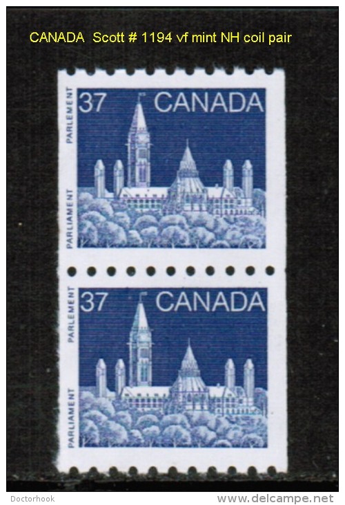 CANADA    Scott  # 1194** VF MINT NH COIL PAIR - Unused Stamps