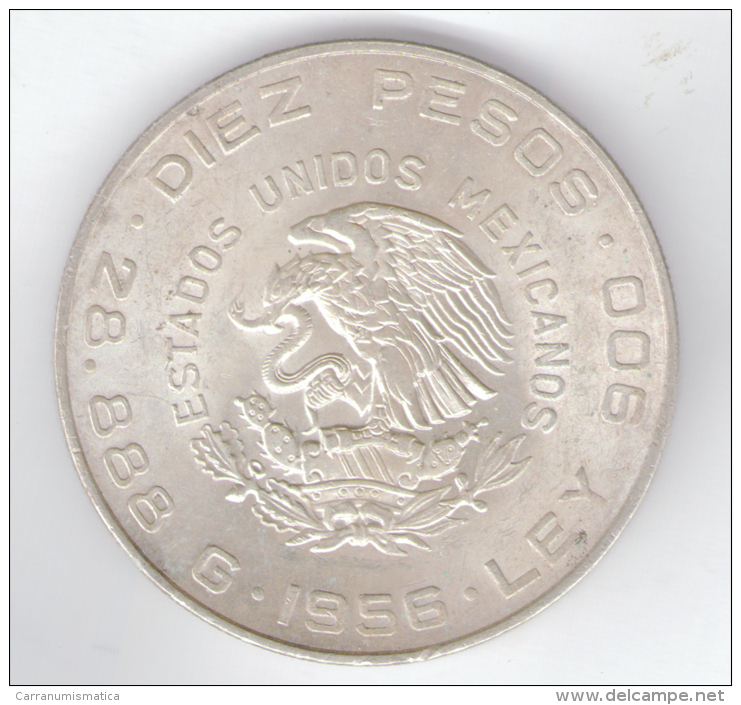 MESSICO 10 PESOS 1956 HIDALGO AG SILVER - Mexico