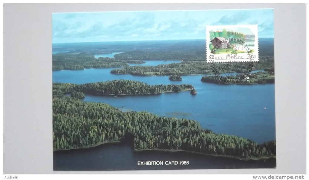 Finnland 810y Yt 775 Fa 813, Maximumkarte MK/CM, SST STAMPEX´86, Sauna An Binnensee - Maximum Cards & Covers