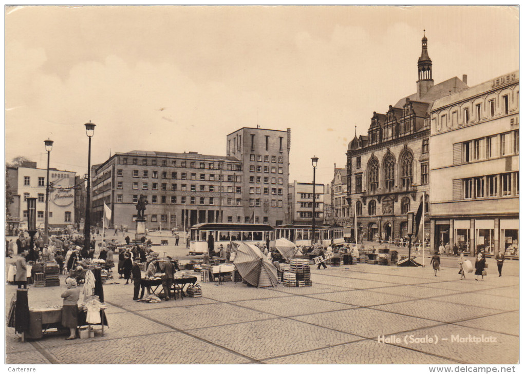 Allemagne,saxe Anhalt,halle ,saale,marktplatz,le Marché,jeder,tram,rare - Sonstige & Ohne Zuordnung