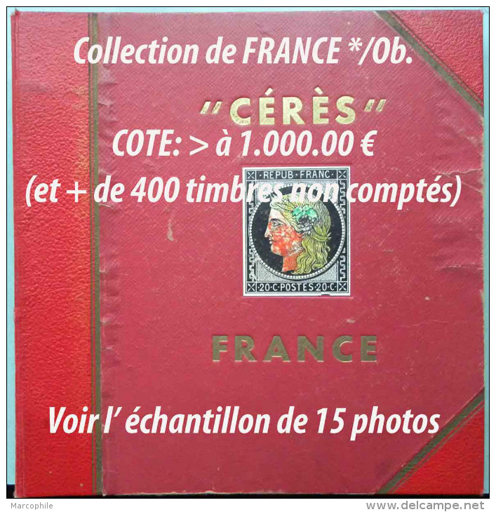 FRANCE / COLLECTION - COTE > 1000.00 EUROS / 15 PHOTOS (ref 1033) - Collections