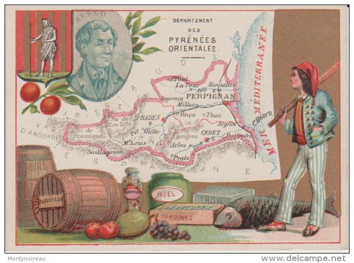 Petite Carte De  Région 11,5 Par 8,5  Cm :  Pÿrénées  Orientales (  Perpignan, Arles,prats,prades, Etc..) - Cartes Géographiques